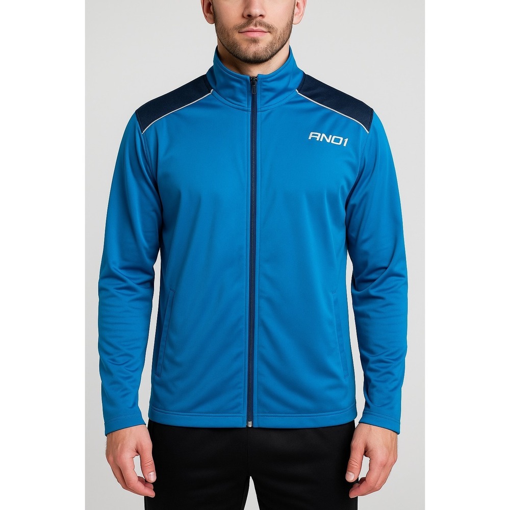 AND1 Men's Full Zip Athletic‎ Jacket Blue Size S Sports Training Track Top